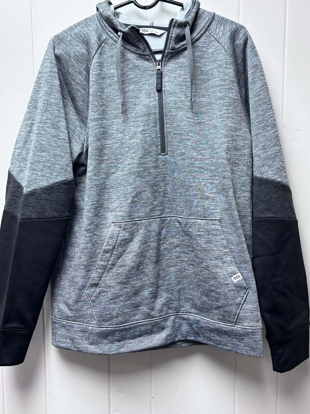 DSG 1/2 Zip Hoodie Size L Gray Space Dye Pullover